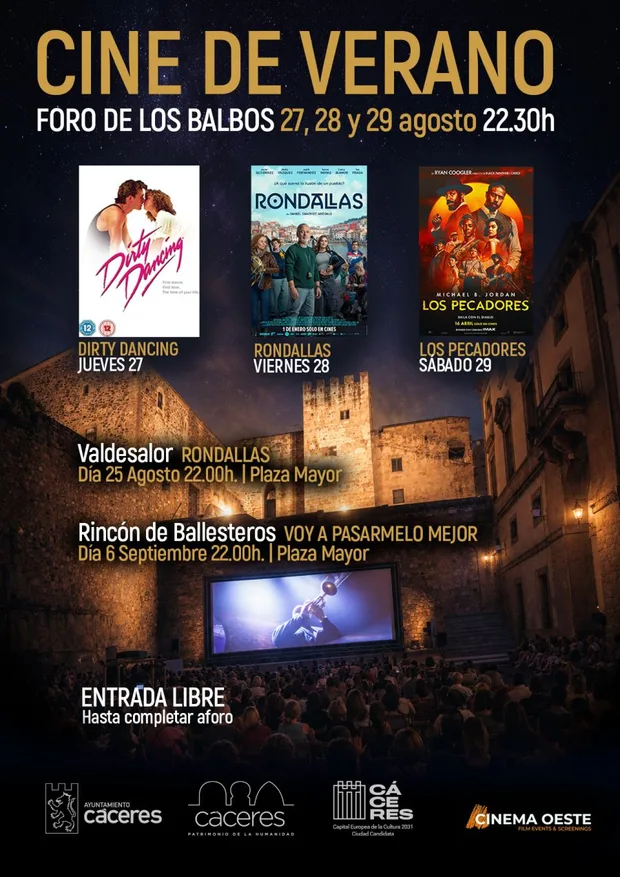 Cartel de Cine de Verano en Cáceres