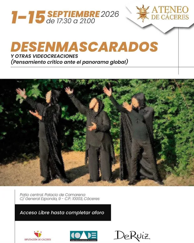 Cartel de Exposición «Desenmascarados y otras videocreaciones»
