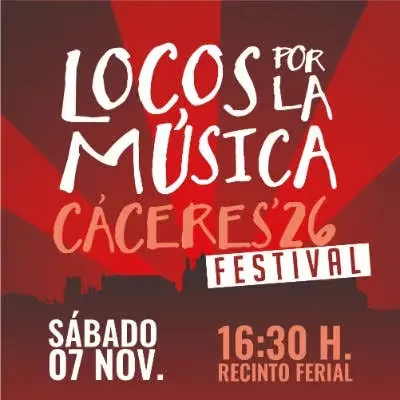 Cartel de Locos por la Música Cáceres 2026